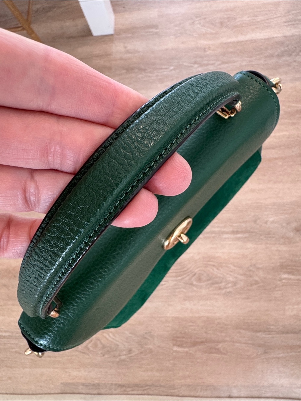Coach Satchel Forest Green Pebbled Leather & Suede Marlie Top Handle Kelly - Picture 16 of 16